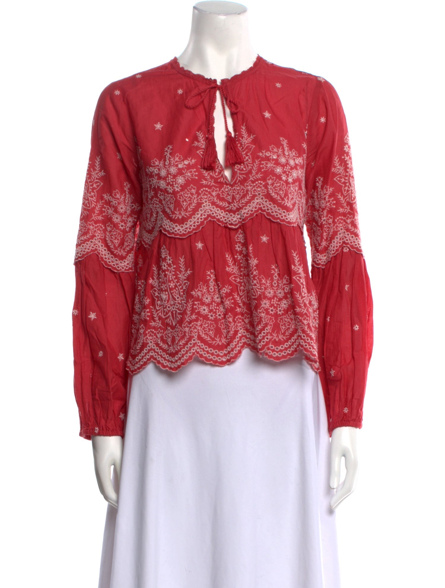 Ulla Johnson Lace Pattern Long Sleeve Top